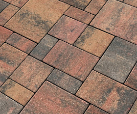 Тротуарная плитка Нобетек Новый город квартет 4НГК6Ф Колормикс №15 Терракот