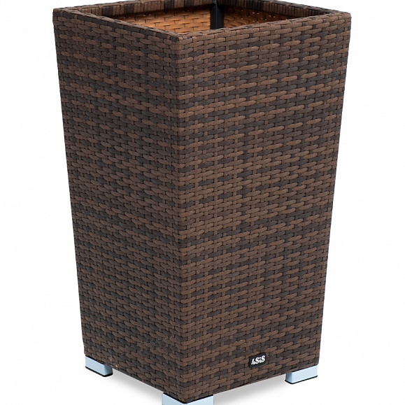 Капучино кашпо для цветов плетеное из искусственного ротанга, цвет коричневый фото 3