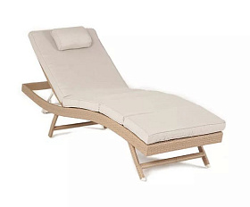 Шезлонг Лиссабон 4SIS из искусственного ротанга, цвет соломенный