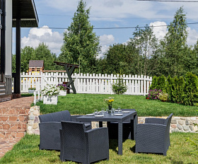 Обеденный комплект Grand Lana Dining L Royal Family из пластика, цвет графит