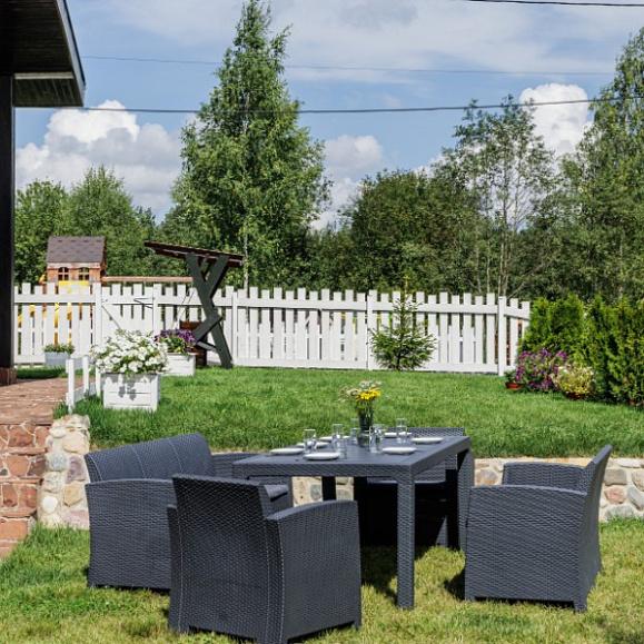 Обеденный комплект Grand Lana Dining L Royal Family из пластика, цвет графит фото 4