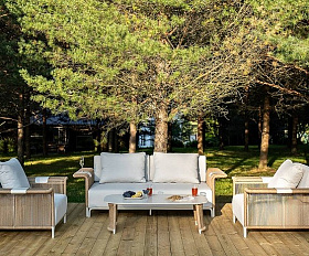 Лаунж-Зона Мальдивы 4SIS из искусственного ротанга, цвет соломенный