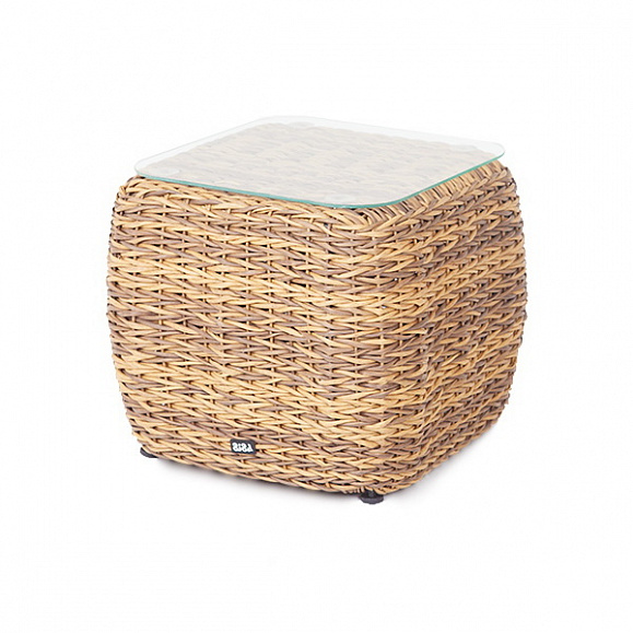 Кальяри кофейный столик из искусственного ротанга (гиацинт), цвет соломенный фото 1