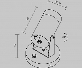Настенный светильник (бра) Scope Maytoni O025WL-01B цвет Черный