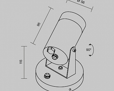 Настенный светильник (бра) Scope Maytoni O025WL-01B цвет Черный