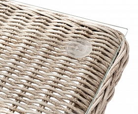 Латте плетеный стол из искусственного ротанга 200х90см, цвет бежевый