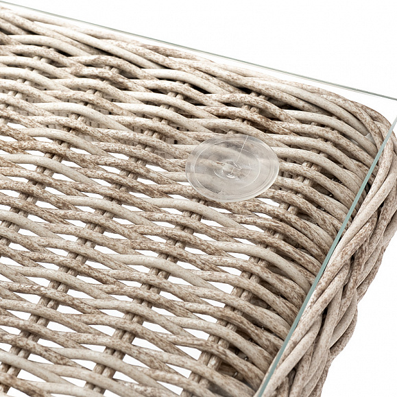 Латте плетеный стол из искусственного ротанга 200х90см, цвет бежевый фото 5