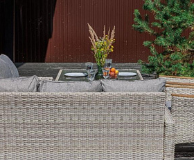 Угловой комплект Zorro Wood Double Royal Family из искусственного ротанга, цвет бежевый