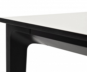 Малага обеденный стол из HPL 160х80см, цвет молочный, каркас черный