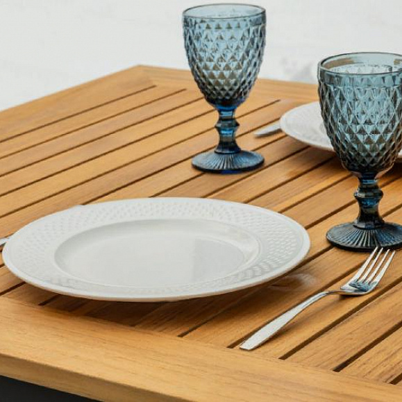 Обеденный стол Oscar Royal Family из алюминия со столешницей из тика фото 6