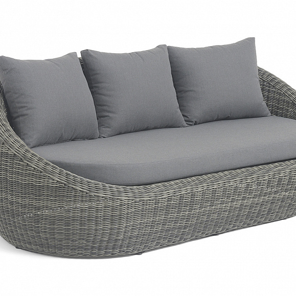 Барселона диван из искусственного ротанга трехместный, цвет графит фото 2