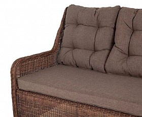 Диван модульный Бергамо 4SIS из искусственного ротанга, цвет коричневый