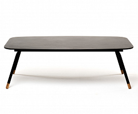 Верона журнальный стол из HPL 120х65, H40, каркас черный муар, цвет столешницы серый гранит