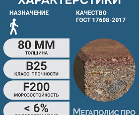 Пошаговая плита для дорожек Terrafaktura Лонго 900x300x80 мм Тихие сумерки