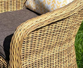 Лаунж-зона Равенна 4SIS из искусственного ротанга, цвет соломенный