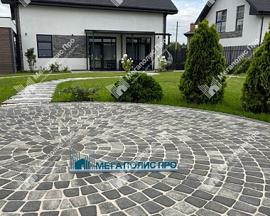 Тротуарная плитка Braer Классико круговая 60 мм, ColorMix Туман