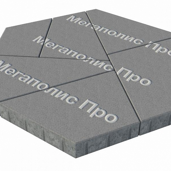 Тротуарная плитка Выбор Оригами Б.4.Фсм.8 80 мм Стандарт Серый фото 2