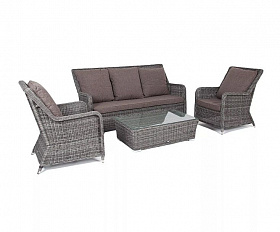 Лаунж-зона Гляссе 4SIS из искусственного ротанга, цвет графит