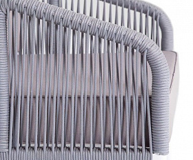 Лаунж-зона 4-местная Канны 4SIS из роупа (веревки), цвет светло-серый