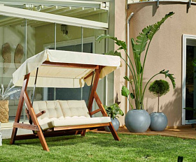 Качели Paris Royal Family с бежевыми подушками