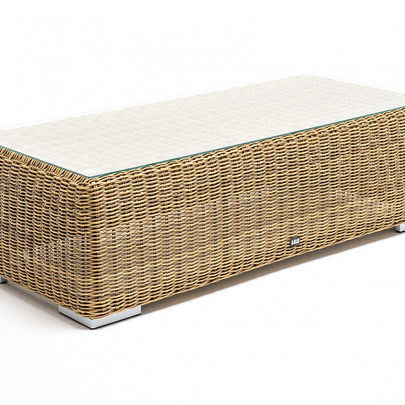 Боно журнальный столик из искусственного ротанга, цвет соломенный фото 3
