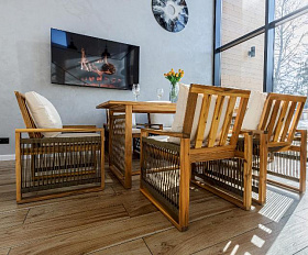 Обеденный комплект Grand Michelle Royal Family из дерева, цвет оливковый