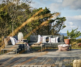 Кофейный стол Amal Brafritid антрацит/натуральный, алюминий/тик