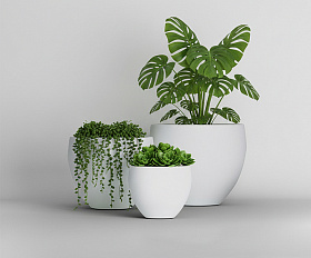 Кашпо Concretika Гира D50H43 Снежный