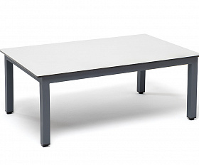 Канны журнальный столик из HPL 90х60, H40, каркас темно-серый (RAL 7024), цвет столешницы молочный