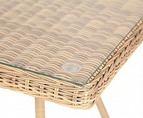 Плетеный стол Айриш 4SIS из искусственного ротанга, цвет соломенный