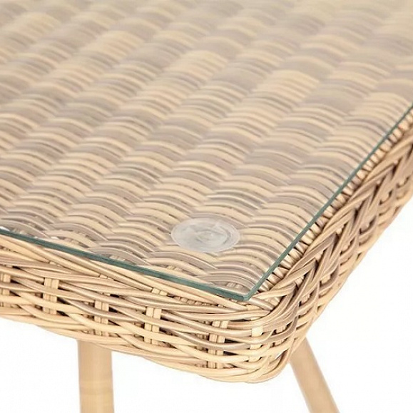 Плетеный стол Айриш 4SIS из искусственного ротанга, цвет соломенный фото 3