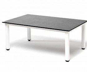 Канны журнальный столик из HPL 90х60, H40, каркас белый, цвет столешницы серый гранит