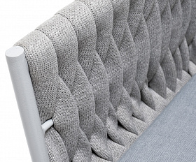 Монако стул плетеный из роупа, каркас алюминий светло-серый (RAL7035) муар, роуп светло-серый 40 мм, ткань светло-серая