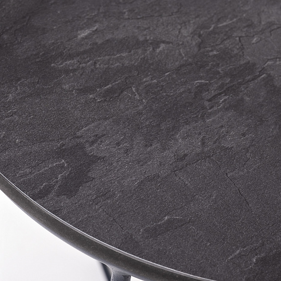 Эквадор журнальный стол из HPL круглый Ø40 H55, каркас из алюминия темно-серый (RAL 7024) муар, цвет столешницы серый гранит фото 2