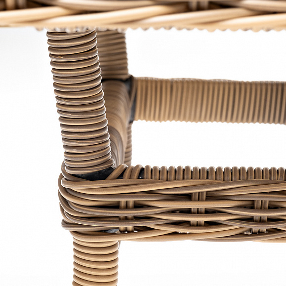 Латте плетеный стол из искусственного ротанга 140х80см, цвет соломенный фото 7