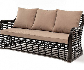 Диван Ницца 4SIS из искусственного ротанга трехместный, цвет бронзовый