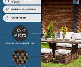 Комплект мебели Zoya Royal Family из искусственного ротанга, цвет коричневый