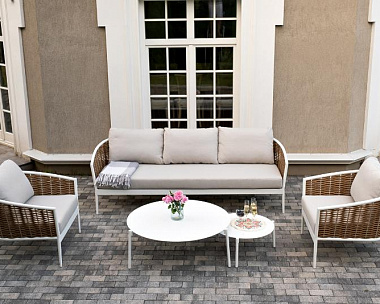 Лаунж-Зона Тоскана 4SIS из искусственного ротанга, цвет соломенный