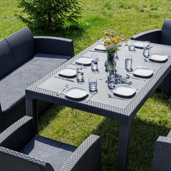 Обеденный комплект Grand Lana Dining XL Royal Family из пластика, цвет графит фото 2