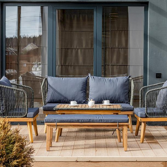 Лаунж-зона Emma Royal Family из дерева, цвет серый фото 1