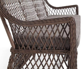 Диван двухместный Латте 4SIS из искусственного ротанга, цвет коричневый