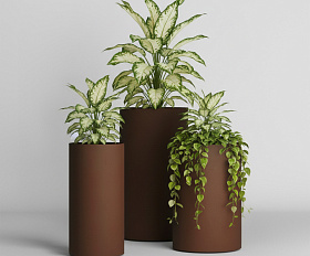 Кашпо Concretika Тюб Макси D40H60 Браун 050 3020