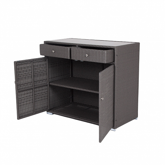 Мальта тумба плетеная из искусственного ротанга, цвет графит фото 3