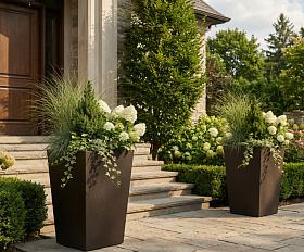 Кашпо Concretika Коник 40x40x70 Дарк браун 8028