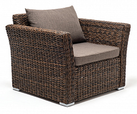 Капучино кресло из искусственного ротанга (гиацинт), цвет коричневый