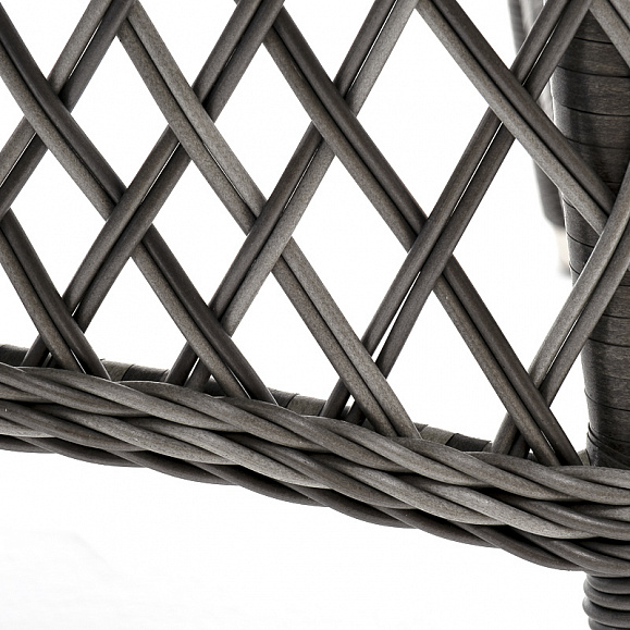 Эспрессо плетеный круглый стол, диаметр 118 см, цвет графит фото 5