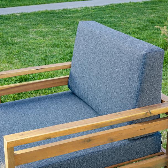 Лаунж-зона Brooklyn Royal Family из дерева с угловым диваном, цвет серый фото 10