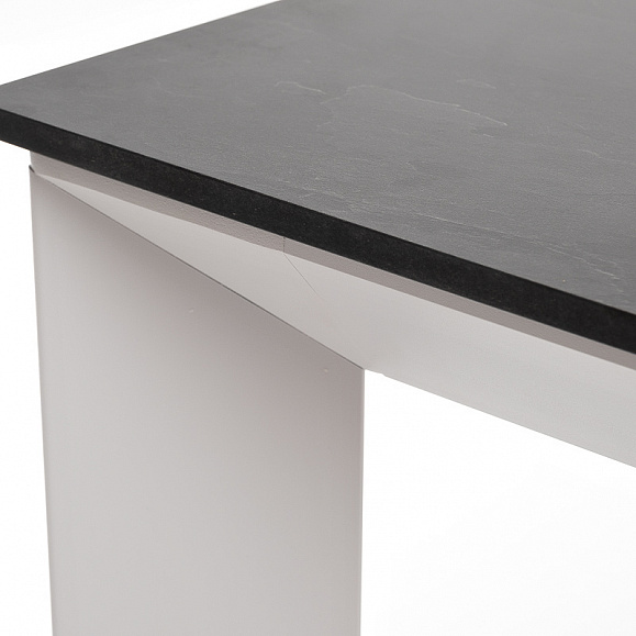 Венето обеденный стол из HPL 90х90см, цвет серый гранит, каркас белый фото 4