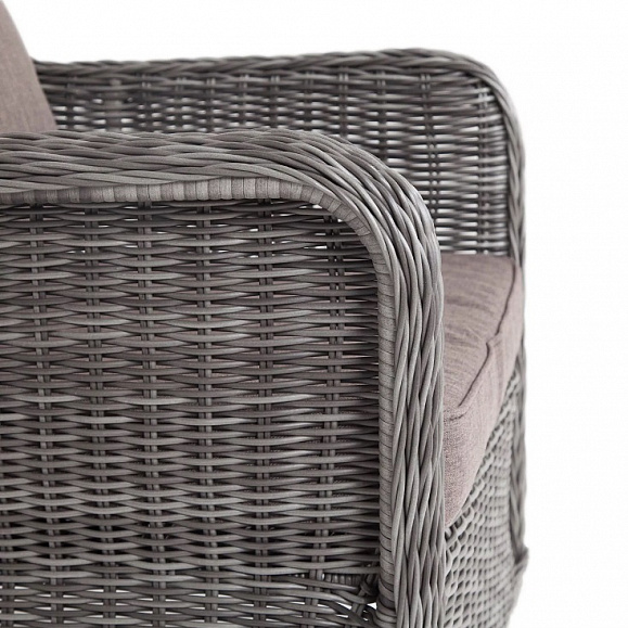 Плетеное кресло Гляссе 4SIS из искусственного ротанга, цвет графит фото 3