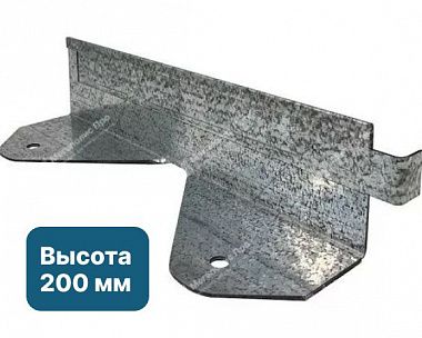 Металлический бордюр из оцинкованной стали (толщина стали 1,5 мм x2) h200, L1200, b70